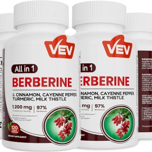 Vev Berberina Con Canela Y Cúrcuma 120 Cápsulas 5 En 1