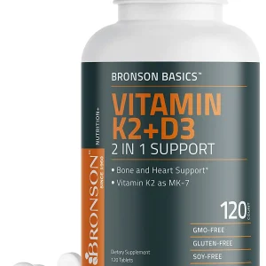 Vitamina K2 + D3 Bronson Basic 5000 UI 120 Cápsulas