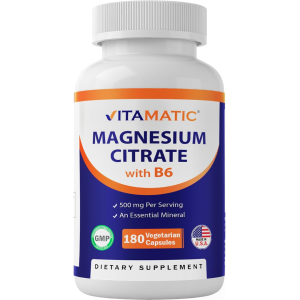 Citrato de Magnesio Vitamatic 500 mg 180 Capsulas / Magnesium Citrate